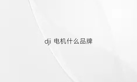 dji电机什么品牌(大疆电机是哪家供应的)